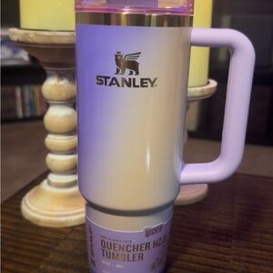 Glenda Wicked for Good Lavender and White Tumbler with Handle 30oz